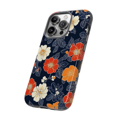 Coque rigide iPhone 14 Pro fleurie protégeant des rayures