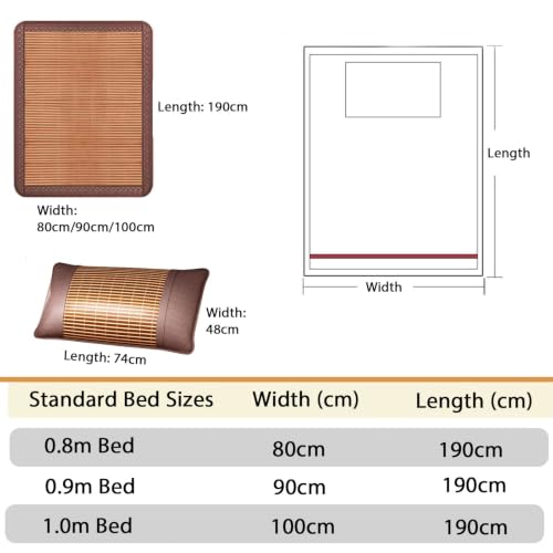 Esterilla de bambú natural para cama y sofá colchoneta fresca de verano 3