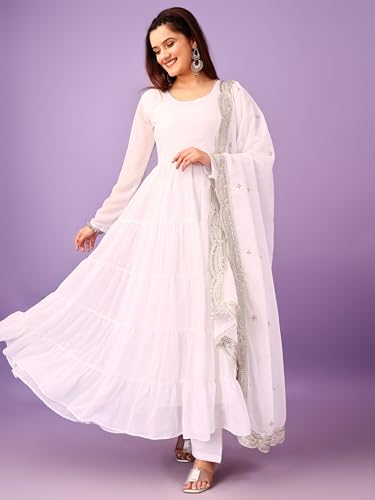 Image of Wedani Georgette Sequins Work Anarkali Kurta Set for Women