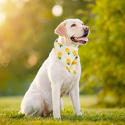 6 Pieces Summer Triangle Dog Bandana Hawaii Dog Bandana Flamingo Triangle Pet Bibs Reversible Dog Scarf Adjustable Washable Pet Kerchief (L) #TOP5