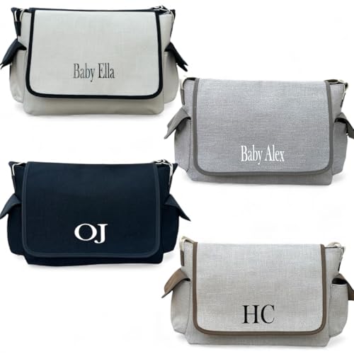 Mochila cambiador personalizada para bebé | Gran organizador de pañales con portabiberones | Correas para cochecito y hombros ajustables|Mochila para pañales|Regalo para baby shower para mamá y papá