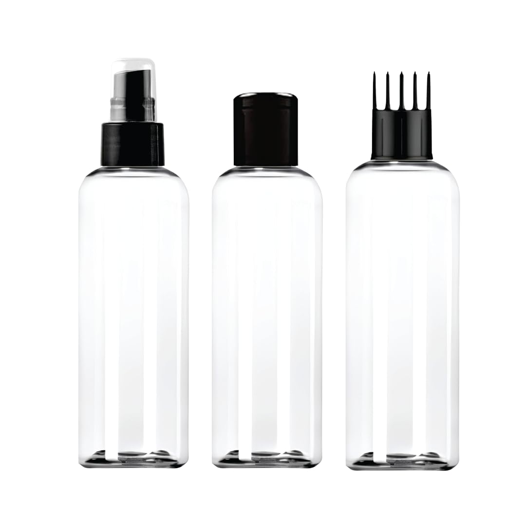 ERZA 100ml Empty Bottle Set (Pack of 3) | Spray Bottle + Flip Cap + Applicator Comb | Refillable Plastic Containers for Hair Oil, Sanitizer, Lotion, Travel & DIY Use-picture-18