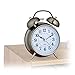 Produktbild Relaxdays Retro Wecker, HxBxT: 17 x 12 x 6,5 cm, Glockenuhr, batteriebetrieben, Quarzuhr Metall, kupfer