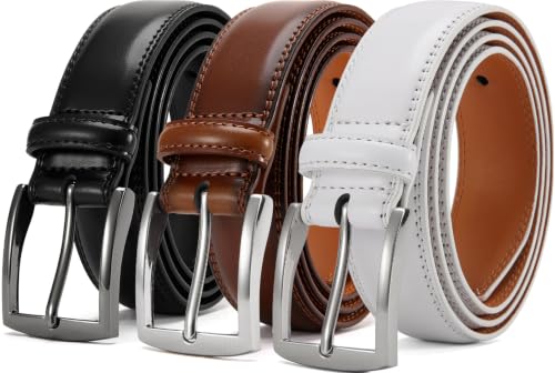 Image of DOOPAI Mens Dress Belt - Genuine Leather Dress Belts For Men,Casual Suit Jeans Belt-Single Prong Buckle black belt