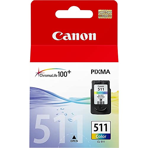 Canon CL-511 - Cartucho de tinta para impresoras (Cian, Magenta, Amarillo, Pixma iP/MP/MX/Pro, Ampolla, Inyección de tinta)