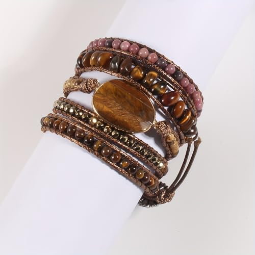 Image of Boho Stone Wrap Bracelet for Women,Turquoise Beaded Bracelet Jewelry Gift