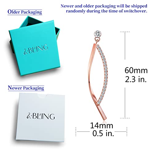 Sbling 18K Rose Gold Plated Cubic Zirconia Drop Earrings (1.5 Cttw) #TOP5