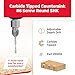 Amana Tool Carbide Tipped Countersink Drill Bit, 55202, 6 Screw, 3/8 Dia x 1/8 Drill Dia x 5/16 Round Shank