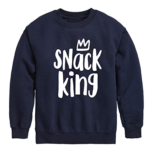 Instant Message - Snack King - Toddler & Youth Crewneck Fleece Sweatshirt