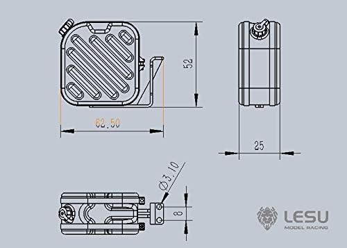 Lesu Metal Scan Urea Cans for 1/14 Rc Tractor Truck Dumper Car Model Tmy