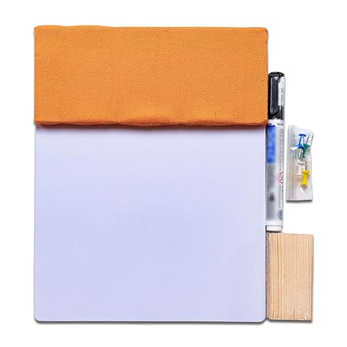 Image of IVEI Combination Pin and White Board - Dry Erase and Bulletin Combo for Kids Study Room, Office, School, Home - Wall Hanging Dual Board - Orange
