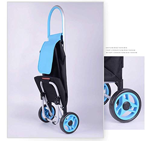 Faltbarer Einkaufstrolley auf Rädern, leichter Einkaufswagen mit Isoliertasche, 30 l großes Fassungsvermögen (A) – Bild 4