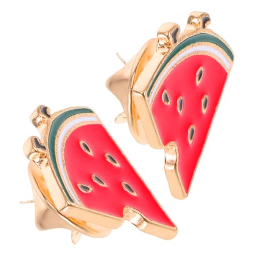 Mobestech Broche Pastèque En Alliage Multifonction, Lot De 2 Pièces, Épingle Fruit Estivale Légère, Accessoire Mode Pour Manteau, Châle Et Cardigan, Motif Tranche Hawaïenne Cartoon, Présent Original