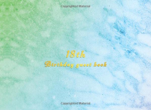 18th Birthday guest book: Birthday celebration sentimental keepsake gift for 18 year olds girls | Party message writing guestbook present | aqua blue and green marble cover for females