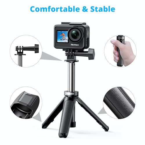 Image of AKASO Mini Selfie Stick Tripod Lightweight Extension for Shooting Video Vlog Accessories Compatible with AKASO Action Camera EK7000 /Brave 4 /Brave 7 LE /Brave 7 /GoPro Hero12 /11 /10 / 9 /Max /DJI Osmo Action