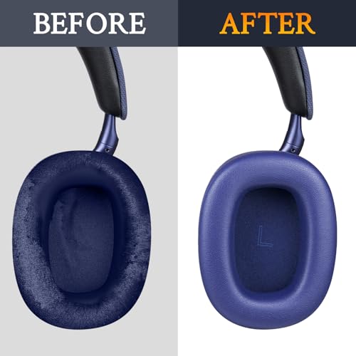 Almohadillas de repuesto SOULWIT para auriculares inalámbricos Bowers & Wilkins Px7 S3/Px8 S2, cojines de cuero proteico suave y espuma viscoelástica de alta densidad - Azul índigo miniatura 7