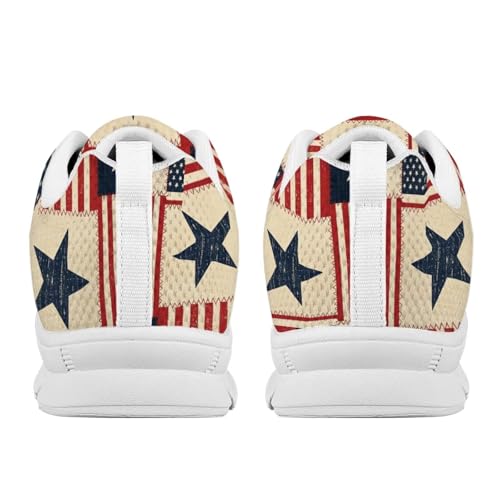 Image of Jeiento American Flag Shoes Men's Fashion Sneaker Sports Running Shoes Causal Travel Walking Flat Shoe Breathable