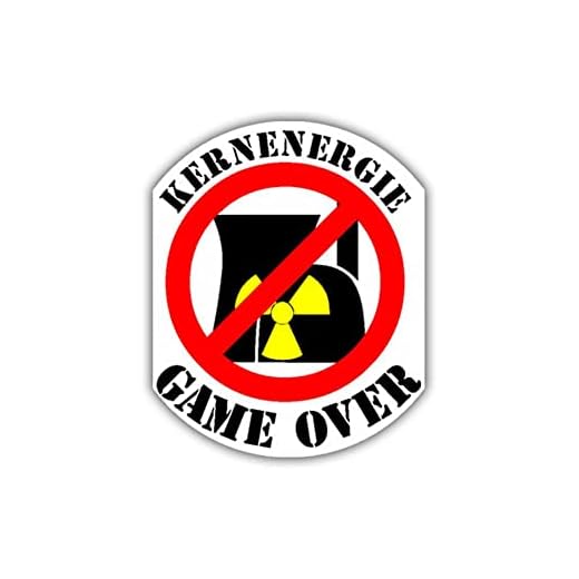 Dekal/klistermärke kärnenergi Game Over Atomkraft nej tack energi 7 x 6 cm #A973