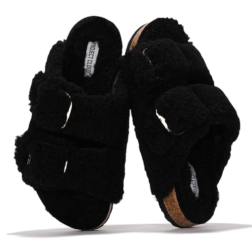 Image of Project Cloud 100% Genuine Leather Footbed Sandals for Women 2026 Comfortable Beach Essentials Womens Sandals Memory Foam Vacation Essentials Slides for Women Footwear (Santorini)