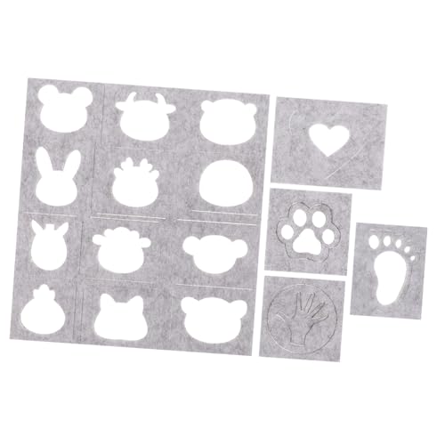 HOMSFOU 5Pcs Wool Felting Molds for DIY Crafting Applique Templates for Needle Felting for Beginners Includes Hand Heart Cat Paw Footprint Zodiac Patterns