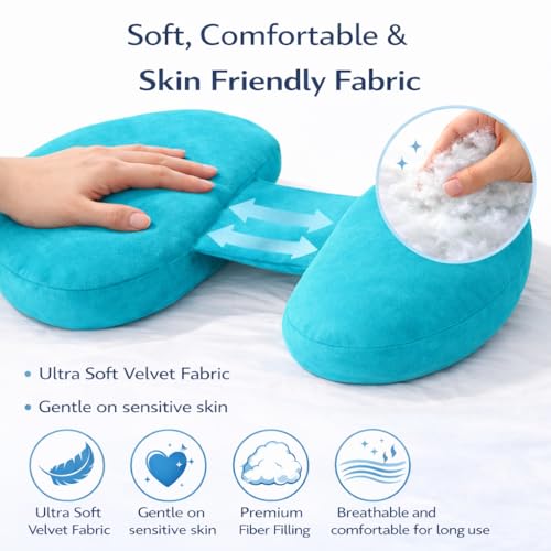 Image of H-Shaped Pregnancy Pillow for Women | Adjustable Butterfly Dual Wedge for Back, Belly & Hip Pain Relief | Ultra Soft Velvet Maternity Body Support Pillow | Washable, Travel Friendly | Firozi
