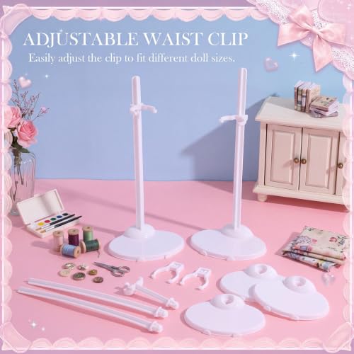 Image of 100 Pcs Acrylic Doll Stands Display Holder Action Figure Stand, White