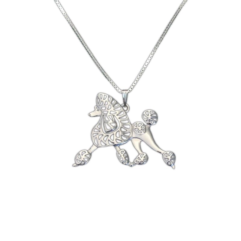 925 Sterling Silver Poodle Pendant Necklace Gift For Dog Lovers Dog Necklace Pet Jewelry Dog Memorial Dog Keepsake Rare Handmade Personalized Animal Pet Jewelry Unique Birthday Gift
