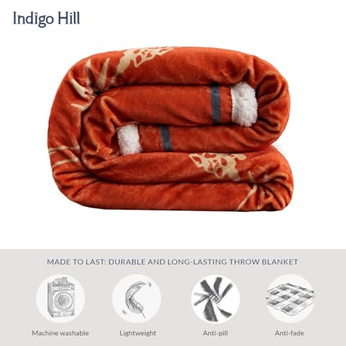 Image of Paseo Road Indigo Hill by HiEnd Accents Marfa 54x68 Orange Throw Blanket