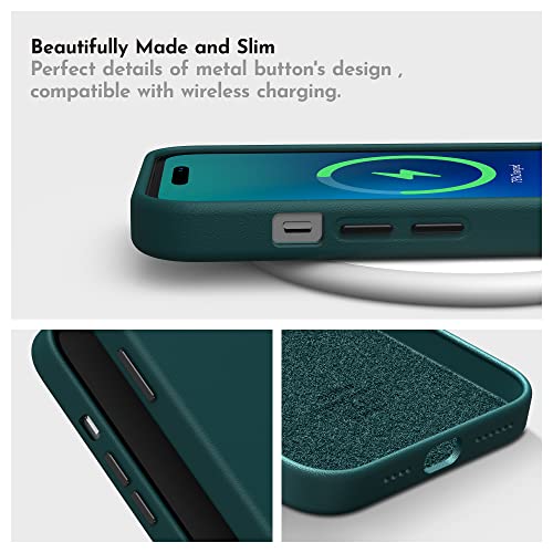 SURPHY Capa de couro sintético compatível com iPhone 14 Pro Max (6,7 polegadas, 2022), capa de telef