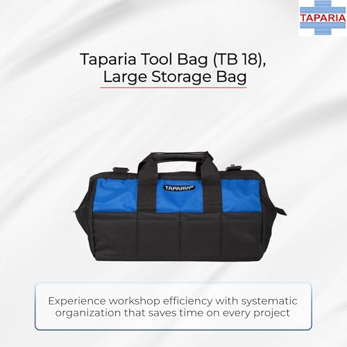 Image of Taparia Tool Bag (TB 18) Storage for all types of products, Water Resistant, Tear Resistant, Weather Proof, Durable, Spacious and Versatile for Professional and DIY, Warranty on Bag and Zip