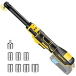 80N.m 3/8" Extended Electric Ratchet Wrench Set Compatible with Dewalt 18V 20V, 16cm Cordless Ratchet Wrench Driver Kit with 7 Sockets, 1/4" Adapter, Powered Ratchet Wrench with Light