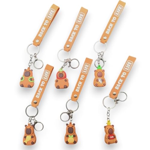 Chaveiro de Capivara 3D, Lembrancinha Decorativa Capyvara, Kit com 1/6/12 Peças (6)