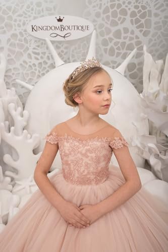 Flower Girl Dresses for Wedding Lace Applique Tulle Princess Pageant Dresses Ball Gowns for 2-14 Year Girls2
