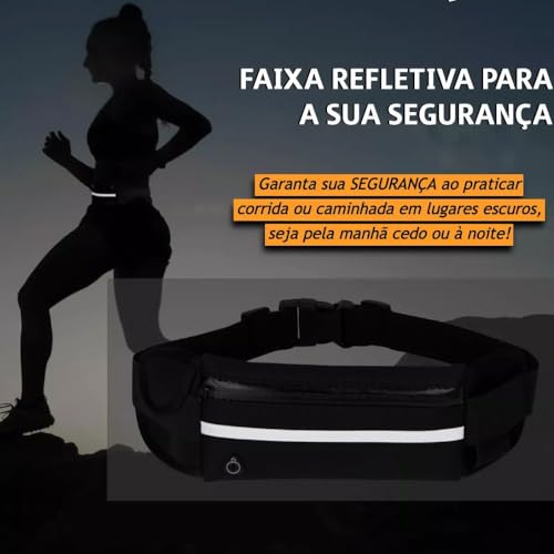 Pochete Esportiva Slim Fitness Impermeável Cintura Antifurto para Caminhada Corrida Academia Bike Po