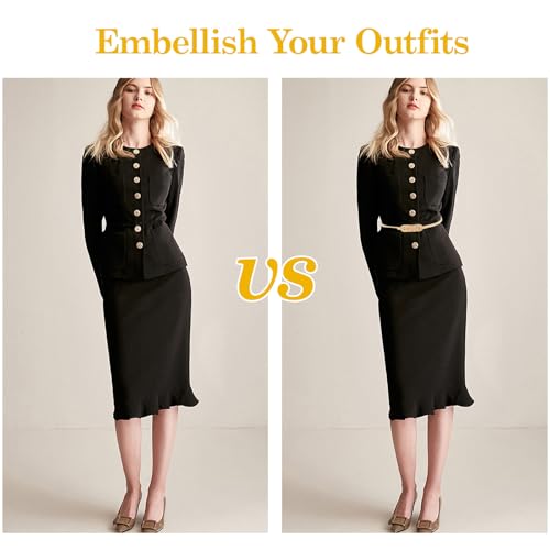 Women's Metal Corset Belt Stretch Elastic Skinny,Gold Belt Women Belts for Dress3