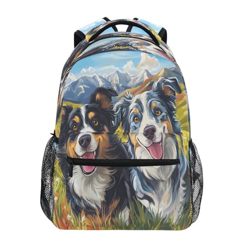 Puppy Dog Leaf Mountain Backpack for School Boys Girls Adults Kids Bookbag Laptop Bag 18L
