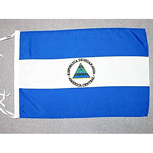 AZ FLAG, Nicaragua Flag, 18'' x 12'', 100% Polyester Nicaraguan Small Banner with Two Cords, Fade Resistant, Vivid Colors