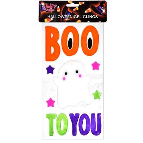 Gift Boutique 6 Pack Halloween Window Gel Clings Decals Includes Happy Halloween Ghosts Boo Pumpkins Haunted House Bat Tombstone Skull Decorations Accessories By #TOP4