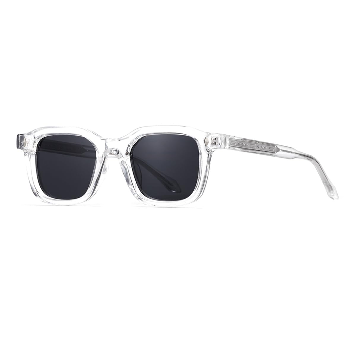 Klasyczne okulary przeciwsłoneczne damskie i męskie, luksusowe, vintage, modne, popularne okulary przeciwsłoneczne Punk Driving Shade UV400 (przezroczysty czarny)