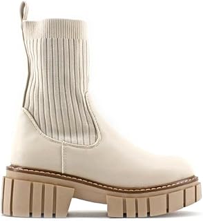 Botines Plataforma Beige