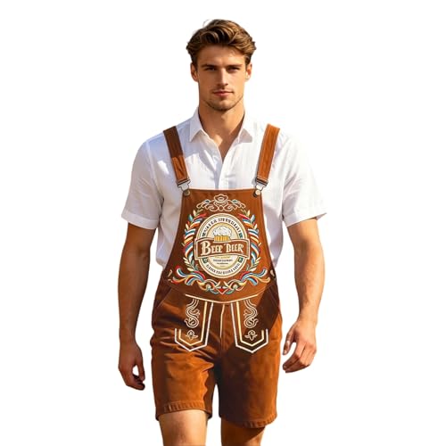 Lederhosen homme costume de fête bavarois marron taille S