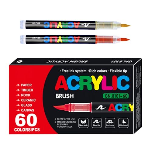 Juego de lápices de colores acrílicos – Lápices de colores acrílicos impermeables de alta calidad, juego de decoración para manualidades, fácil de transportar, marcadores resistentes, juego de