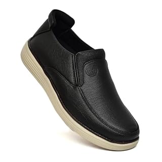 HEALTH FIT Extra Super Comfort & Breathable Soft Sole Ultra-Lightweight Shoes Everyday Stylish & Durable Classic Design Shoe for Men's 1732 BK-UK 9 Black