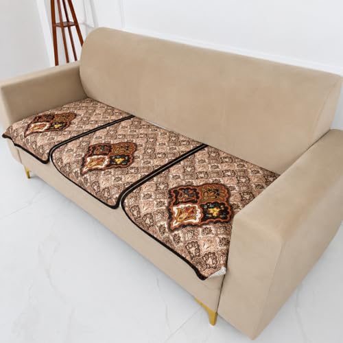 Image of Homerz Premium 'Maharaja Paradise Series' Sofa Cover | Net Fabric Sofa Cover | Washable, Anti-Dust Backed & Wrinkle Resistant Cover (Noor Mahal, 5 (3+1+1) Seater, Only Seat Cover)