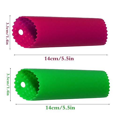 Image of Garlic Peeler Skin Remover Roller,Easy Quick to Peel Garlic Cloves with Best Silicone Tube Roller Garlic Odorfree Kitchen Tool Peeling Without Smell With Internal Wave Points Design (Green,Red)