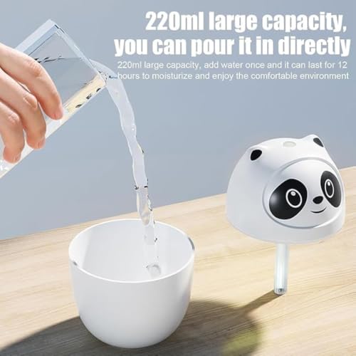 Image of Panda Humidifier & Diffuser | LED Atmosphere Light, Aromatherapy Oil Diffuser | Noiseless & Safe with Auto Power Off for Home /Office