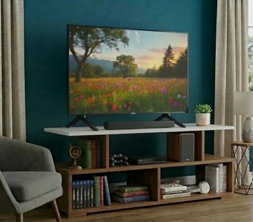 Wudyhub Engineered Wood TV Entertainment Wall Unit | TV Stand | Wall Set Top Box Stand | TV Unit-02-Brown 3 41kM16QbgBL