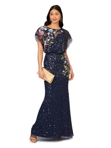 Adrianna Papell Women's Beaded Mermaid Long Dress4