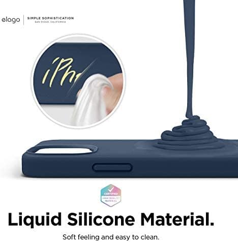 elago Compatible with iPhone 12 Mini Case, Liquid Silicone Case, Full Body Protection (Screen & Camera Protection) for iPhone 12 5.4 Inch (Jean Indigo)