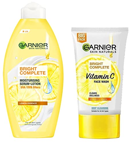 Image of Garnier Skin Naturals Bright Complete moisturizing Serum-Lotion 250ml & Garnier Bright Complete VITAMIN C Facewash, 150g